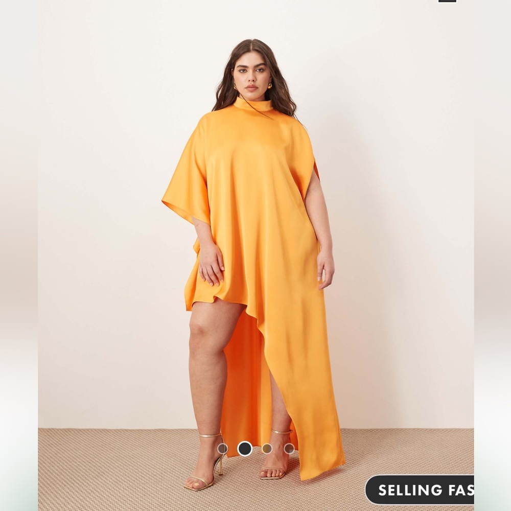 ASOS NWT Orange Asymmetrical Dress SZ 14